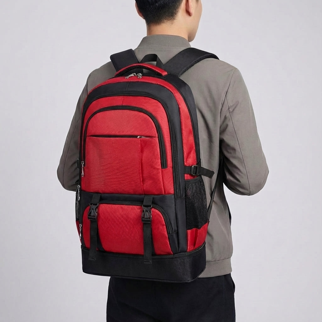 Veelzijdige unisex reisrugzak, uitbreidbaar voor extra ruimte. Ideaal voor reizigers en backpackers.