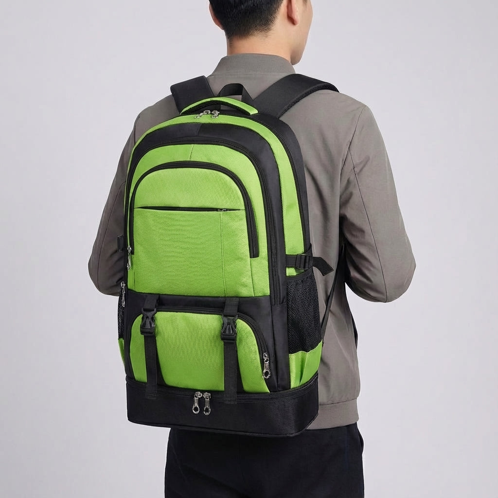 Ergonomische Expedion reisrugzak met verstelbare banden voor comfort tijdens lange reizen. Grote capaciteit.