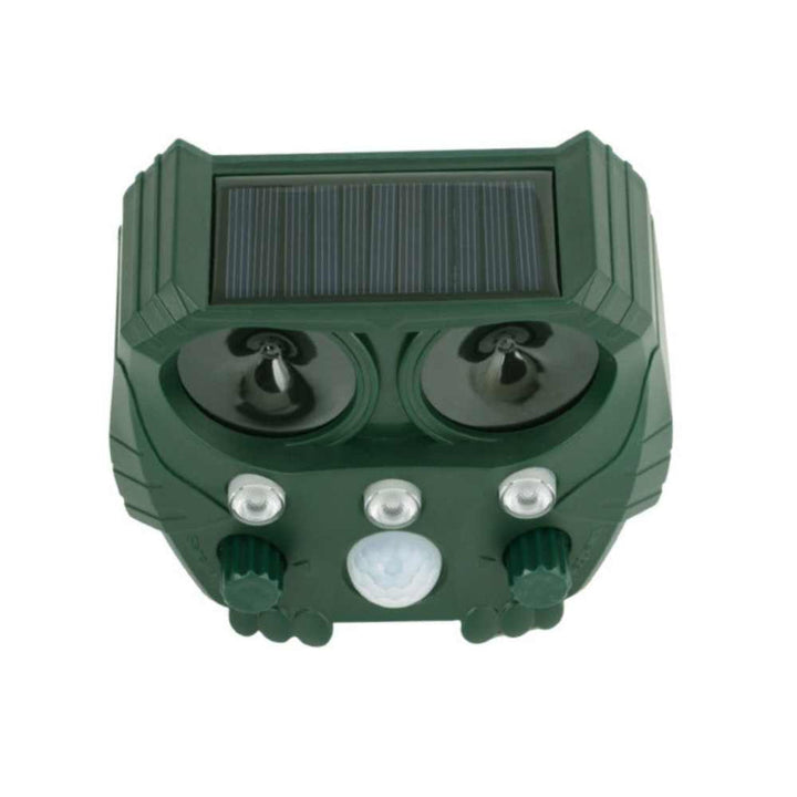 Solar ultrasoon katten- en hondenverjager; weerbestendig voor buitengebruik in de tuin; ongediertebestrijding.