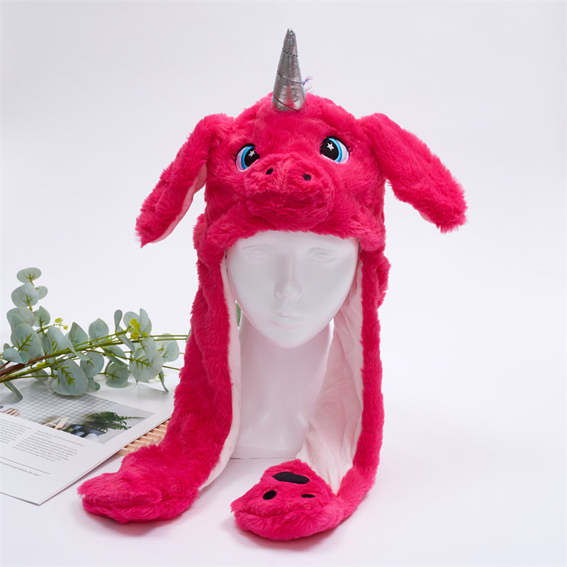 Warme unisex muts met beweegbare kattenoren, ideaal voor buitenactiviteiten.