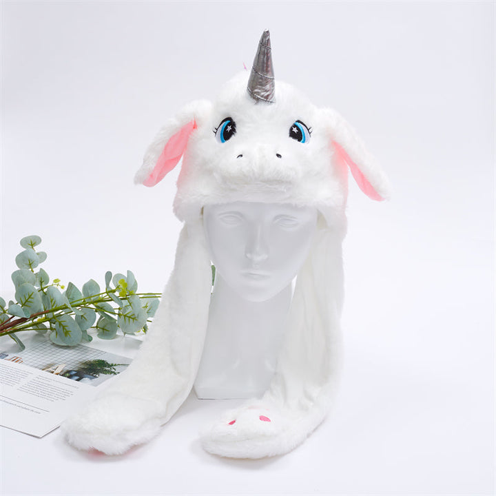 Grappige pluche muts, BunnyBounce Hat, kat met bewegende oren, voor elk kind.