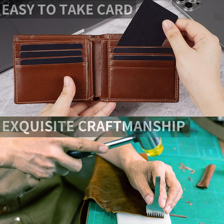 Accessoire: SlimArmor leren bifold portemonnee voor mannen met RFID-bescherming, veilig en modern.