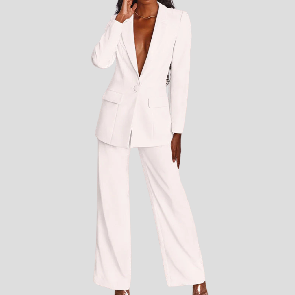 Professionele dames blazerset, perfect voor een stijlvolle en krachtige uitstraling.