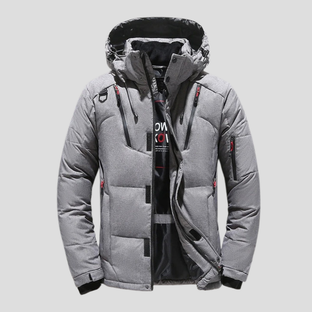 Warm heren donsjack met superieure isolatie, ideaal als winterjas. Verfijnde bovenkleding voor mannen.