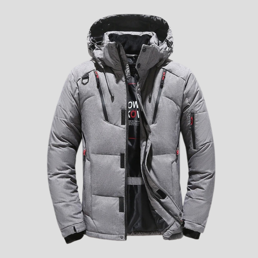 Warm heren donsjack met superieure isolatie, ideaal als winterjas. Verfijnde bovenkleding voor mannen.