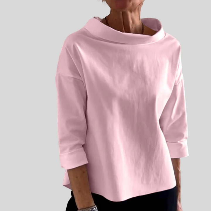 Strakke moderne dames top, accentueert figuur, ideaal voor casual of chique look. Comfortabel in diverse kleuren, maten S-3XL.