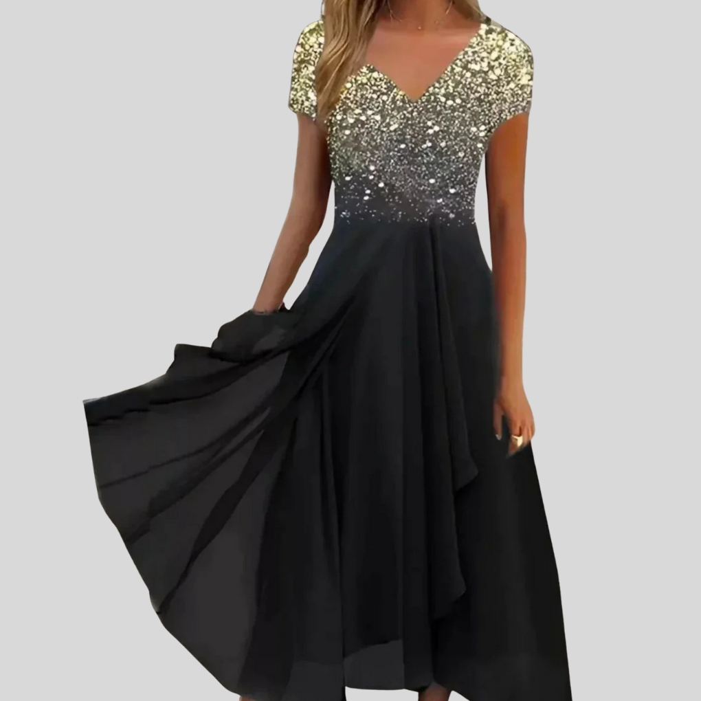 Comfortabele damesjurk met flatterende pasvorm, gemaakt van zachte mixstof. Chique midi lengte voor een elegante look.