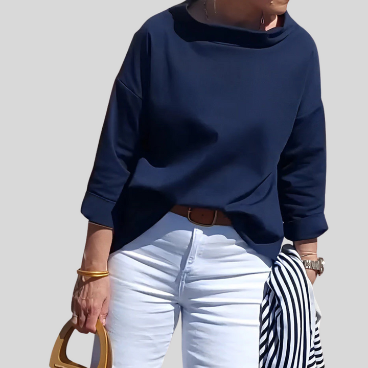 Strakke dames top, moderne kleding, elegante stijl. Perfecte pasvorm, beschikbaar in diverse kleuren en maten van S tot 3XL.