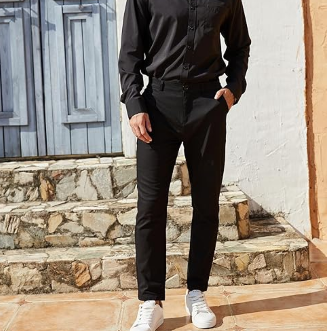 Klassieke slim fit herenbroek, verkrijgbaar in diverse kleuren, comfortabel en stijlvol voor elke man.