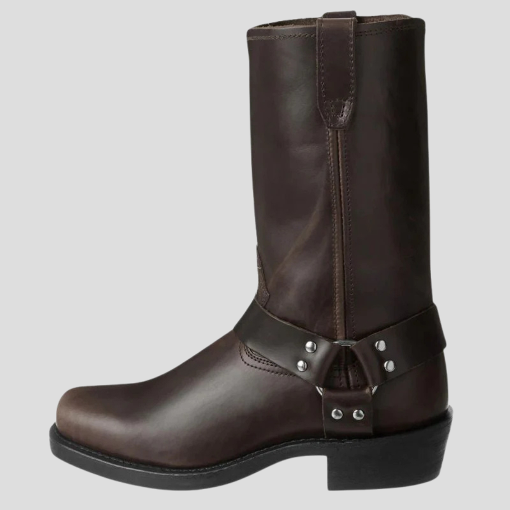Vintage heren leren cowboylaarzen; robuuste western schoenen met comfortabele pasvorm, duurzaam en stijlvol.