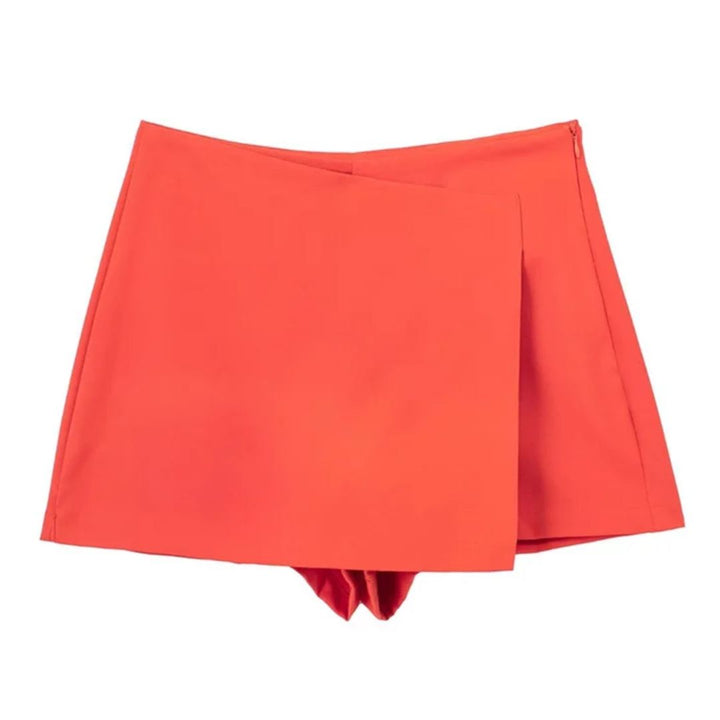 Trendy dames skort met unieke asymmetrische zoom, perfect voor elke gelegenheid.