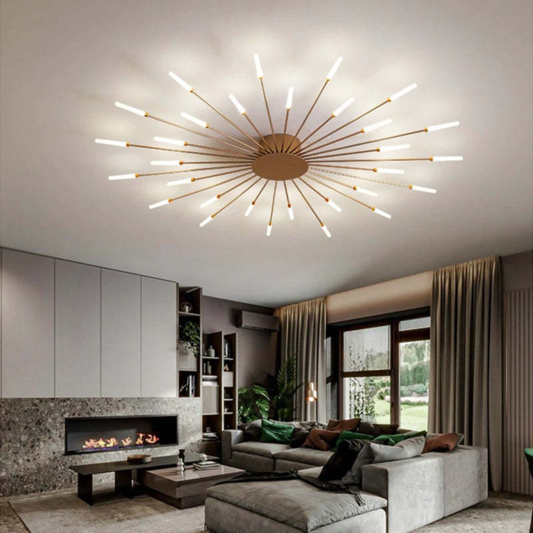 Energiezuinige dimbare LED plafondlamp LumenMax. Modern grafisch design, groot, voor binnenverlichting.