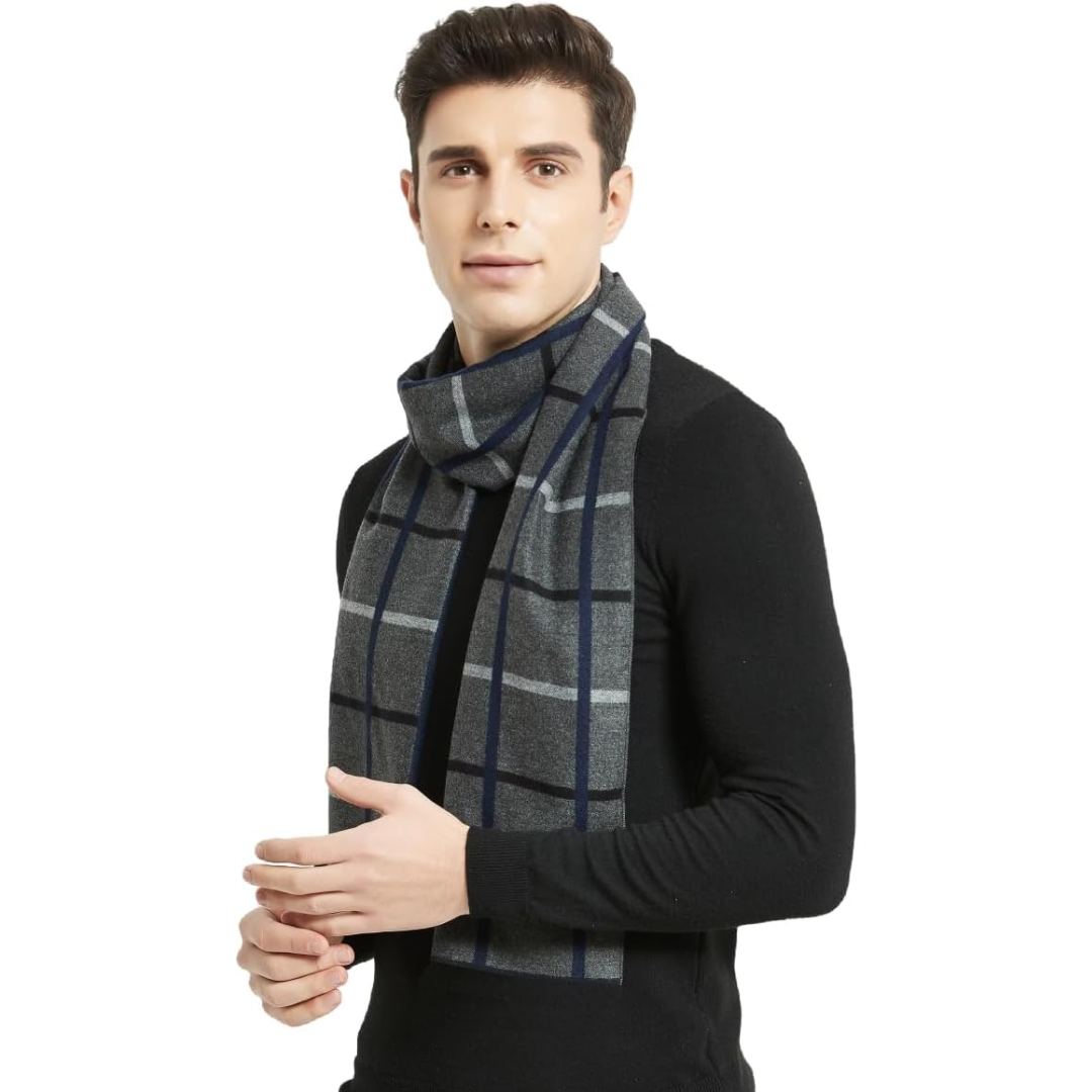 Kasjmier mannen sjaal Ryan, speciaal geselecteerd voor zijn warmte en modieuze uitstraling in de winter.