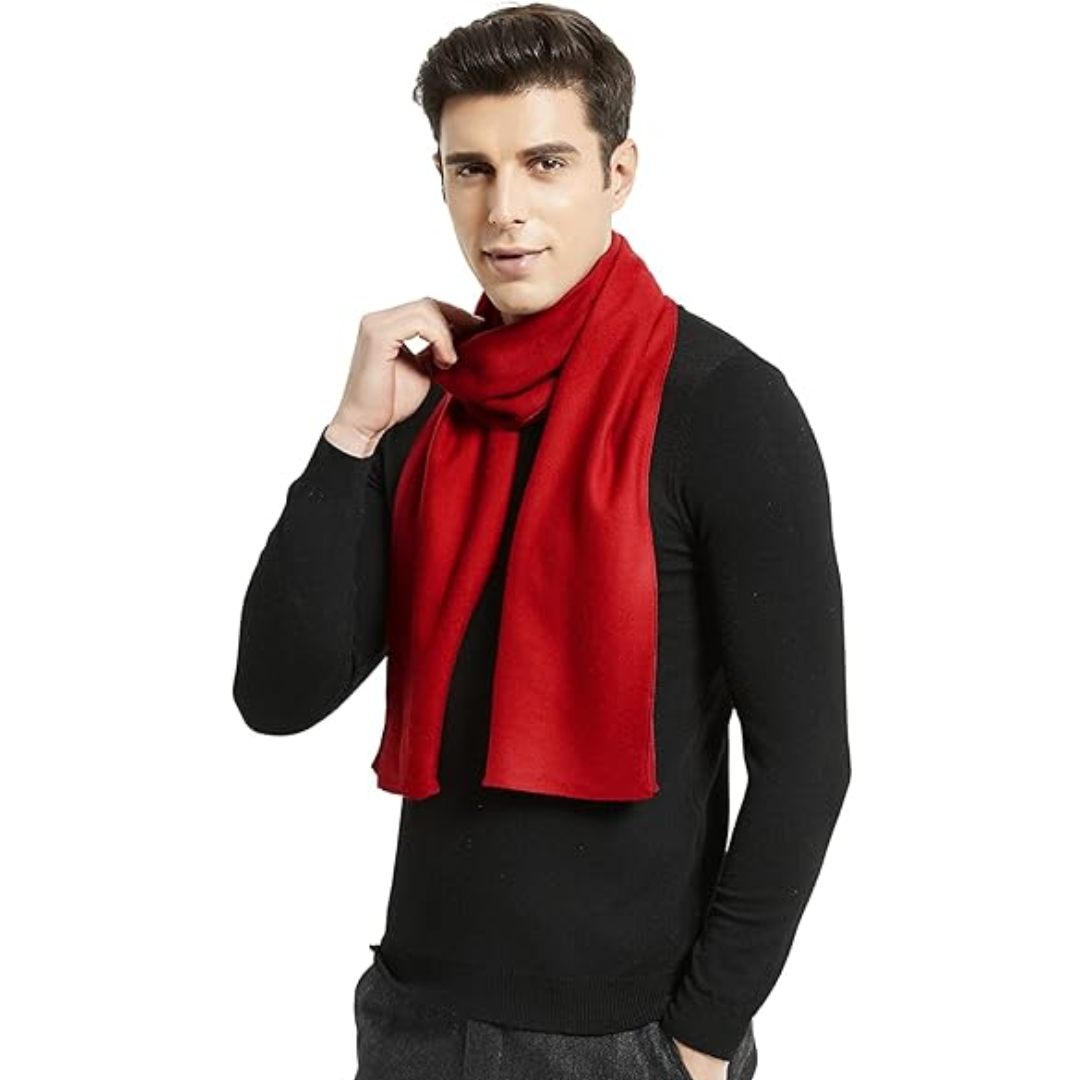 Modieuze heren kasjmier sjaal, ideaal voor de winter. Biedt comfort en elegantie voor elke man.