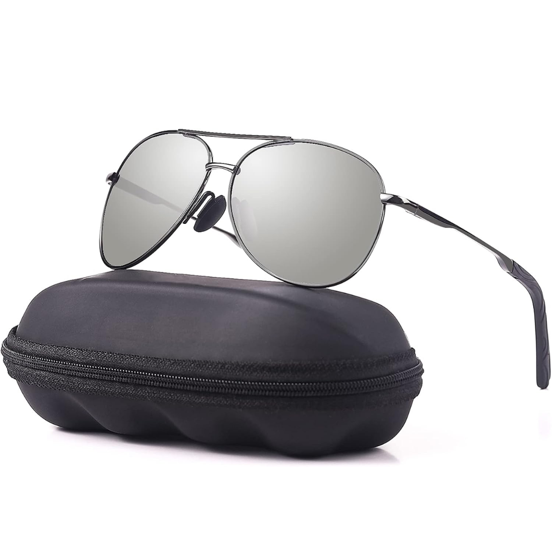 Dames aviator zonnebril, gepolariseerd, UV400. Elegant mode accessoire voor buitenactiviteiten & een trendy look.