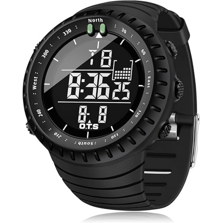 Henry digitaal horloge voor heren: waterdicht, schokbestendig en een groot, duidelijk display voor sport.