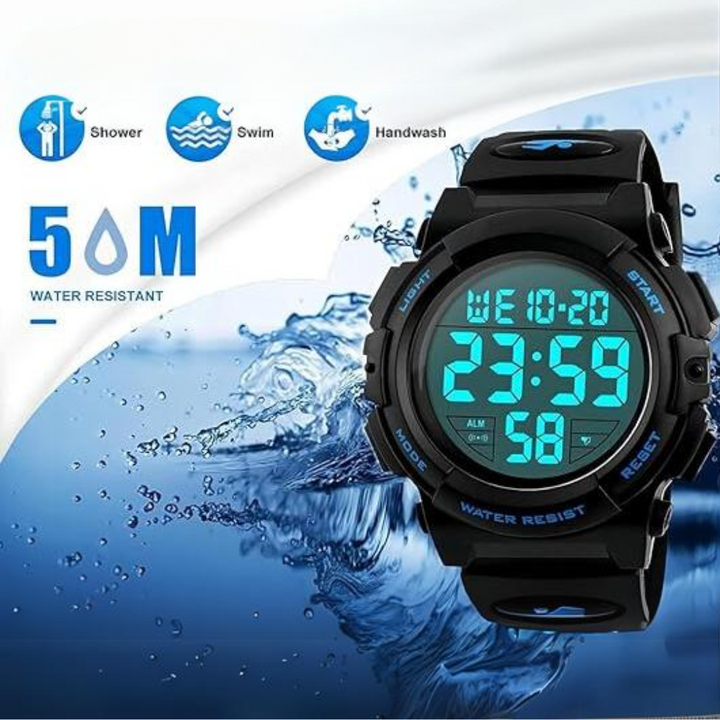 Trendy waterdicht digitaal heren horloge, een duurzaam accessoire voor elke dag en elke sportoutfit.