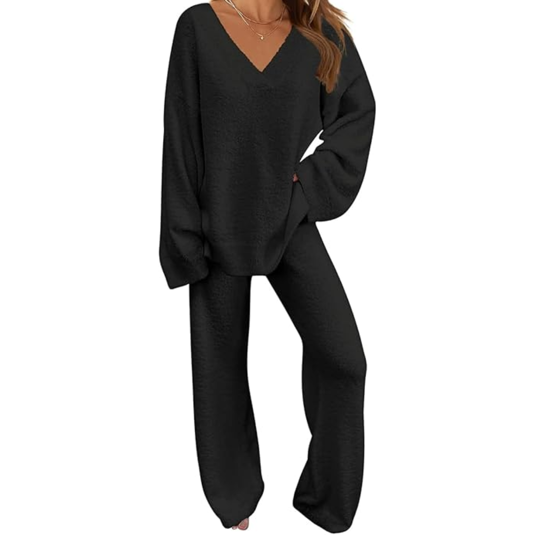 Zachte dames fleece lounge set 'Rianne'. Comfortabele loungewear, perfect als casual huispak voor dames.