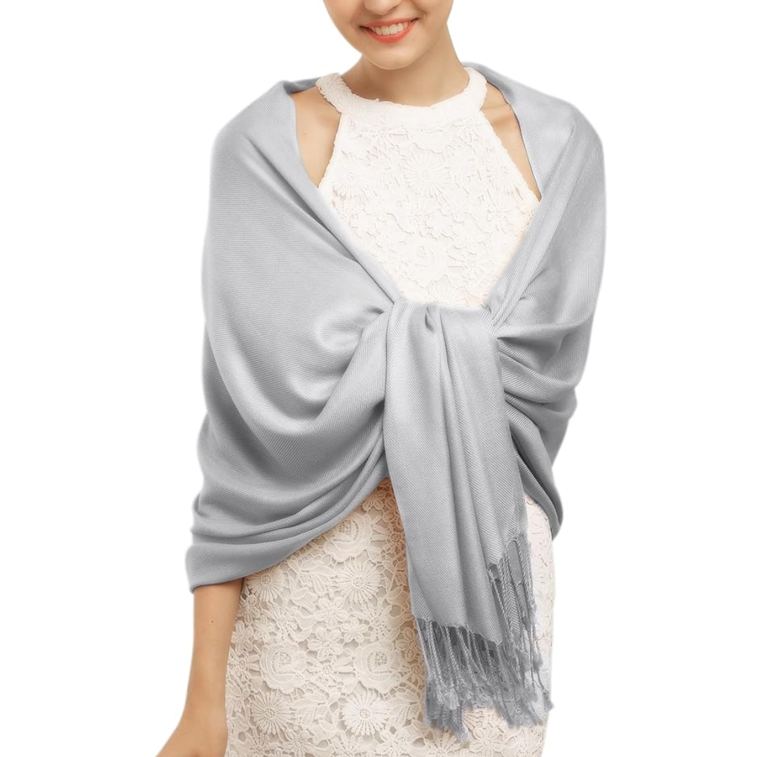 Eleanor pashmina sjaal voor dames, luxe en warm. Ideaal als trendy mode accessoire of elegante omslagdoek.