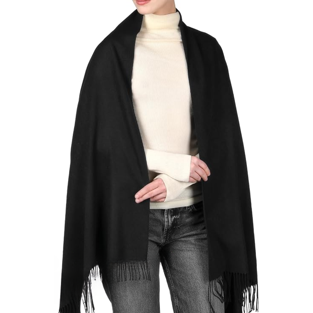 Trendy Eleanor pashmina sjaal voor dames, warm en zacht. Ideaal als elegante winter accessoire.