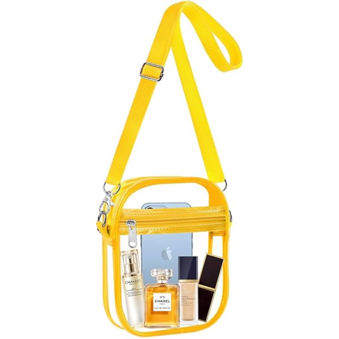 Dames transparante CrystalCross crossbody tas voor stadion, concerten en festivals.