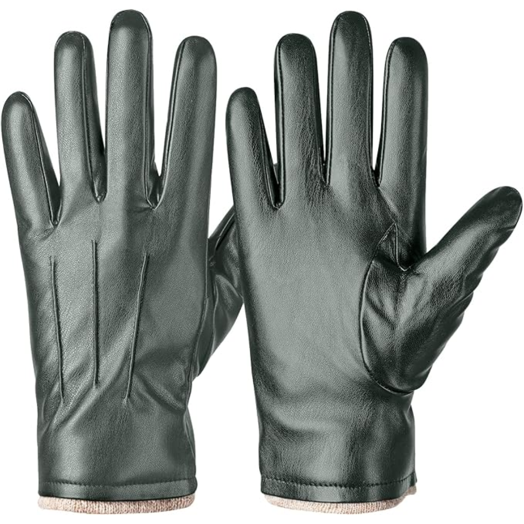 Warme heren winterhandschoenen met touchscreen functie, model Mason, gemaakt van hoogwaardig PU-leer.