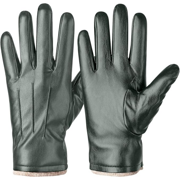 Warme heren winterhandschoenen met touchscreen functie, model Mason, gemaakt van hoogwaardig PU-leer.