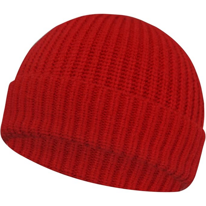 Stijlvolle gebreide beanie voor de winter, houdt je hoofd comfortabel warm en modieus.
