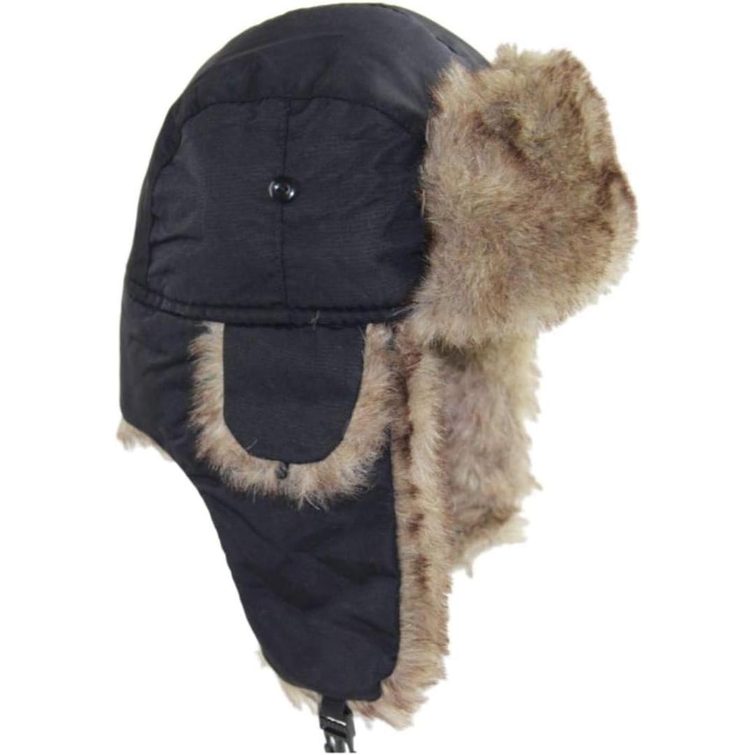 Unisex trapper wintermuts met zachte bontvoering. Perfect voor koudebescherming, wintersport & outdoor.