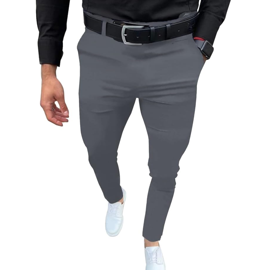 Veelzijdige heren slim fit broek Boaz, moeiteloos te combineren met diverse zakelijke of casual outfits.