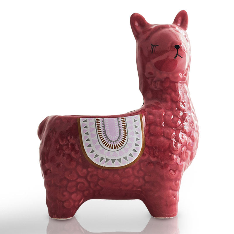 Witte alpaca bloempot, handgemaakt, een charmante aanvulling op uw woondecoratie.