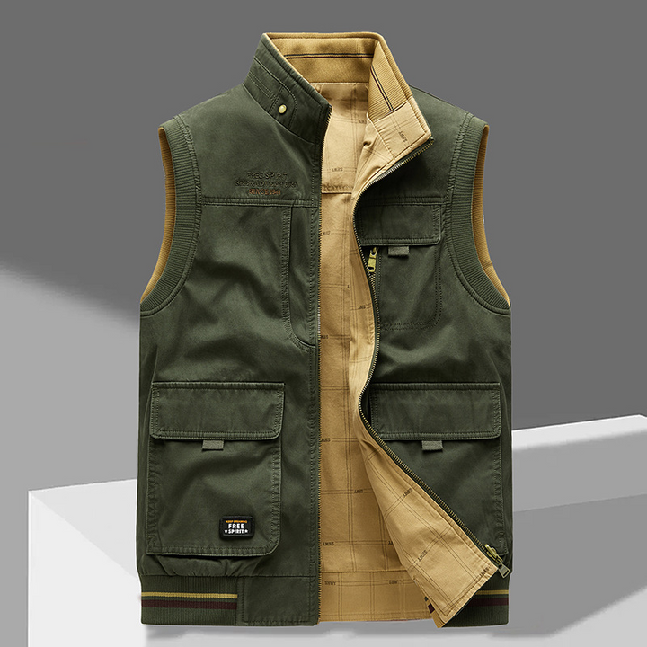Comfortabel heren vest met ritssluiting in een modieuze snit, ideaal voor veelzijdige herfst- en lentemode.