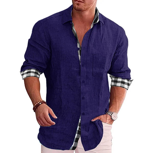 Veelzijdig heren overhemd lange mouw, ideaal voor zowel lente als zomer. Comfortabel, stijlvol en ademend.