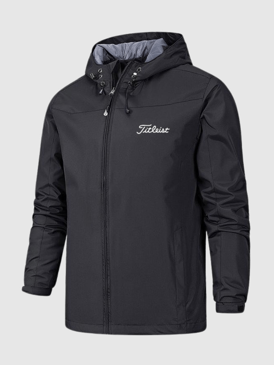 Heren waterdichte regenjas met capuchon en ritssluiting, perfect voor lente- en herfstweer.