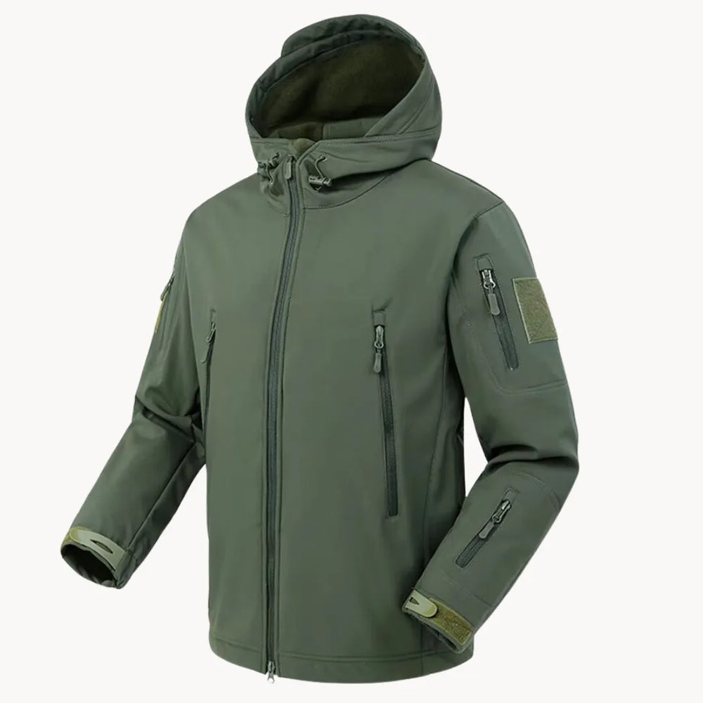 Functionele heren softshell windjack, waterdicht en winddicht, ideaal voor herfst en winter.