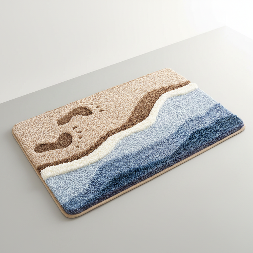 Flauschige, zachte pluche badmat FjordFluff die warmte en comfort toevoegt aan elke badkamer, hal of slaapkamer.