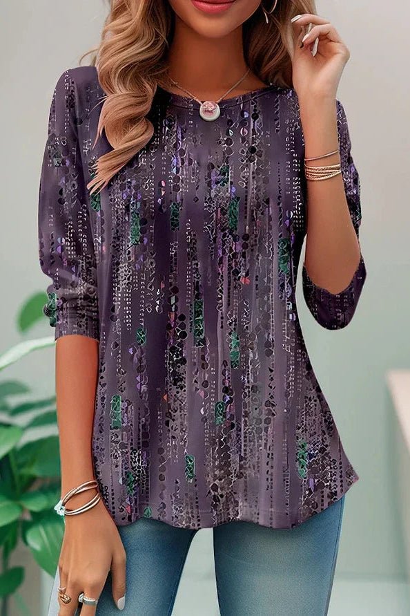 Casual chic dames pailletten top, comfortabel losvallend, veelzijdig voor dag en avond.