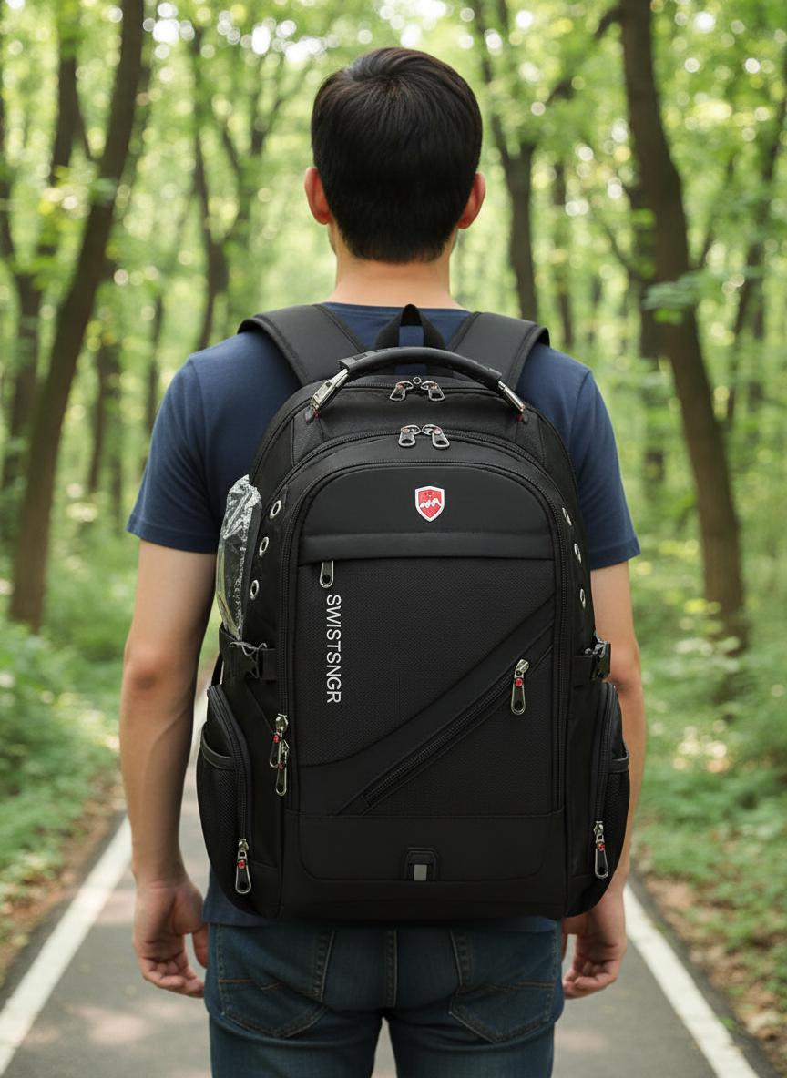 Unisex AquaGuard rugzak, multifunctioneel voor werk, school & reizen. Waterdichte laptop tas met USB poort.