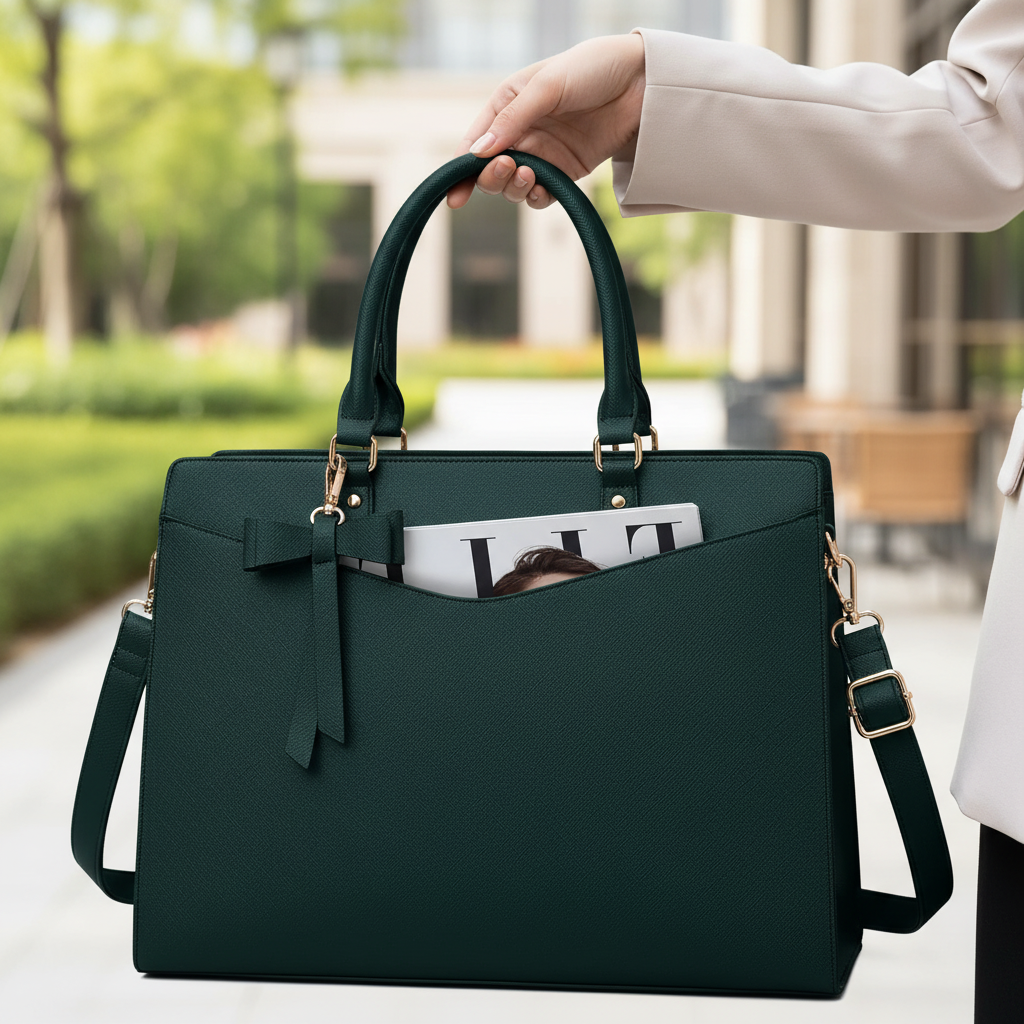 Elegante waterdichte laptoptas voor dames, perfect voor werk of dagelijks gebruik, stijlvol en beschermend.