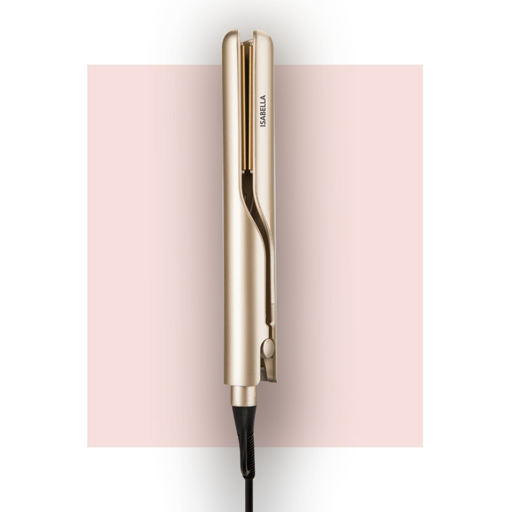 Dames haarstyler met temperatuurregeling, ideaal voor zowel krullen als steil haar. Snelle haarstyling.