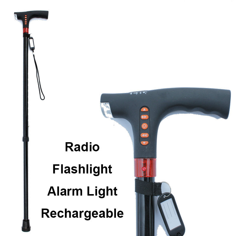 Innovatieve wandelstok met radiofunctie voor ouderen. Houdt senioren actief en veilig, combineert comfort en technologie.