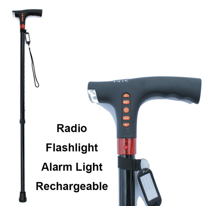 Innovatieve wandelstok met radiofunctie voor ouderen. Houdt senioren actief en veilig, combineert comfort en technologie.
