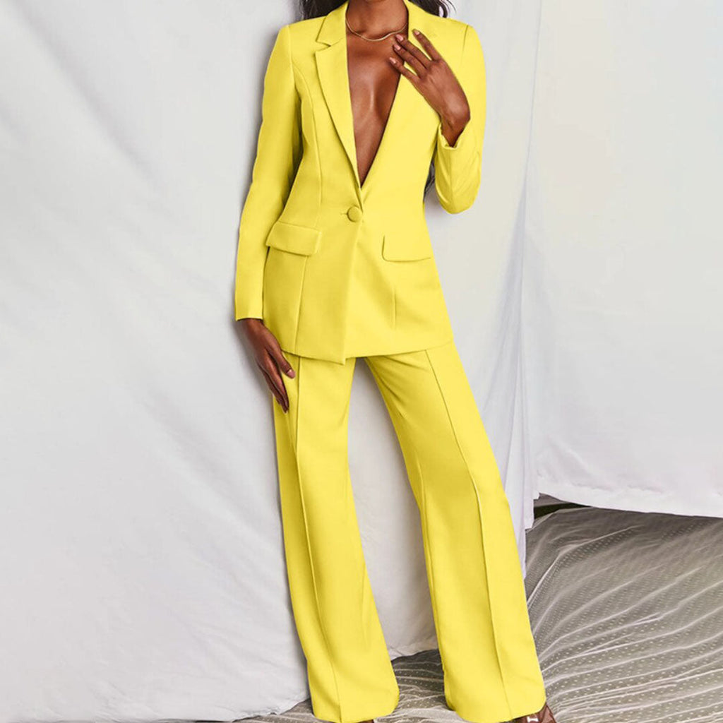 Elegante dames blazer & pantalon set. Stijlvol tweedelig damespak, ideaal voor kantoor en zakelijke gelegenheden.