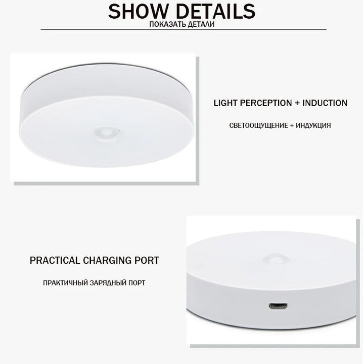 Moderne LED kastverlichting met bewegingssensor, snel te installeren zonder boren.