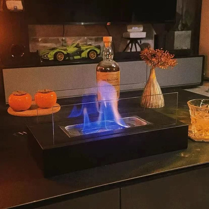 Gebruiksvriendelijke FlameGlow draagbare bio-ethanol haard, direct sfeer zonder rook of geur.