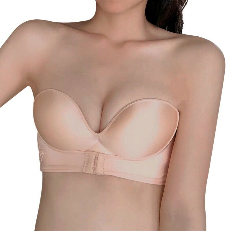 Dames strapless push-up bh met voorsluiting voor perfecte pasvorm. Onzichtbare lingerie.