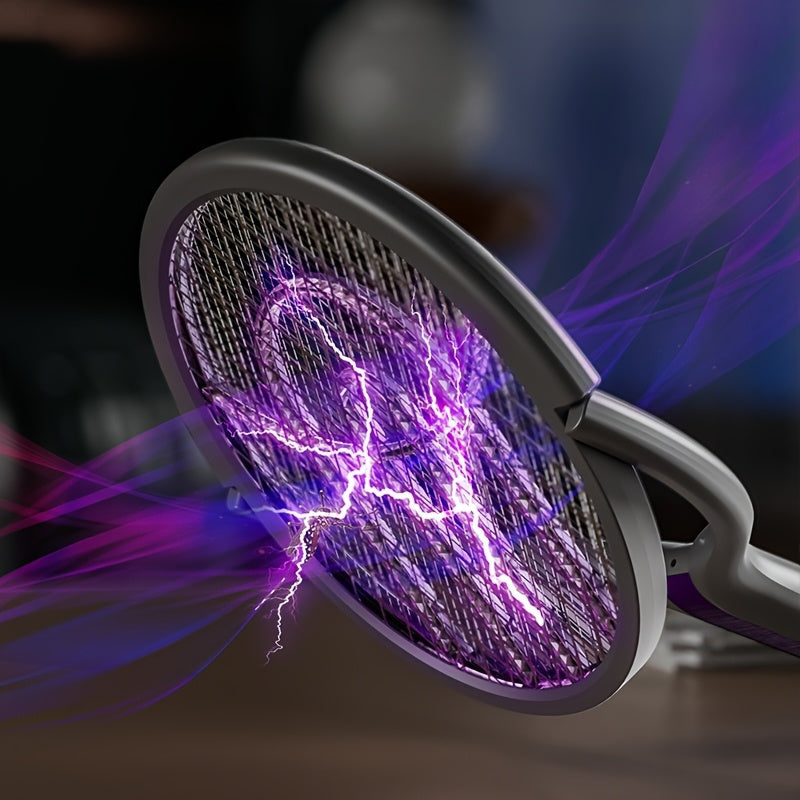 Veelzijdige, vouwbare elektrische muggenzapper met uitschuifbare steel, geschikt voor veilige insectenbestrijding.