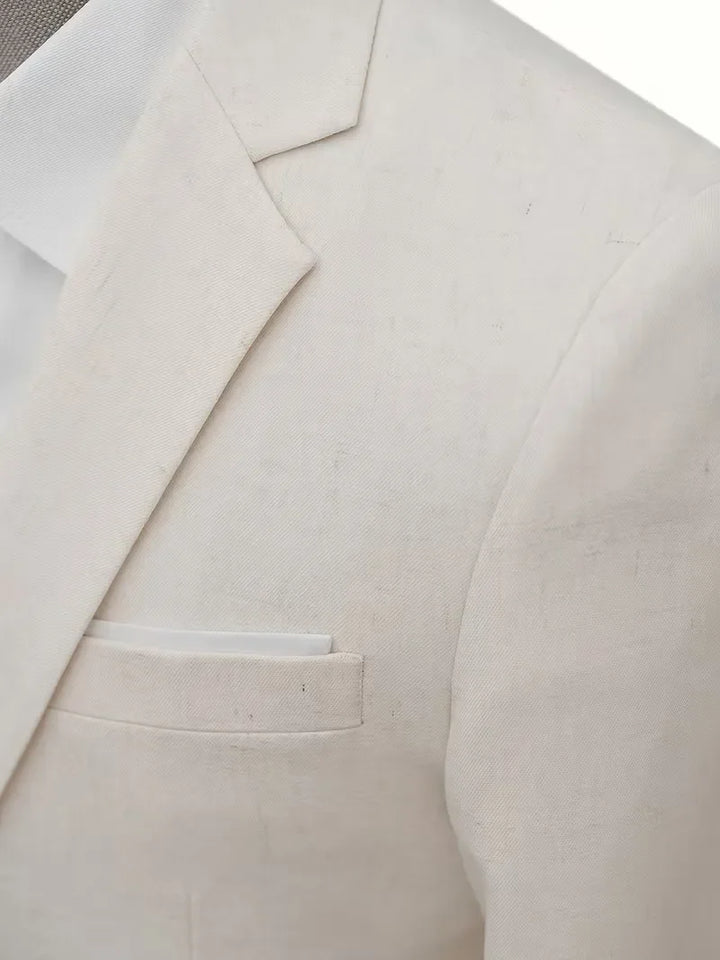 Stijlvol heren colbert van linnen, perfect voor een elegante zomerse outfit.