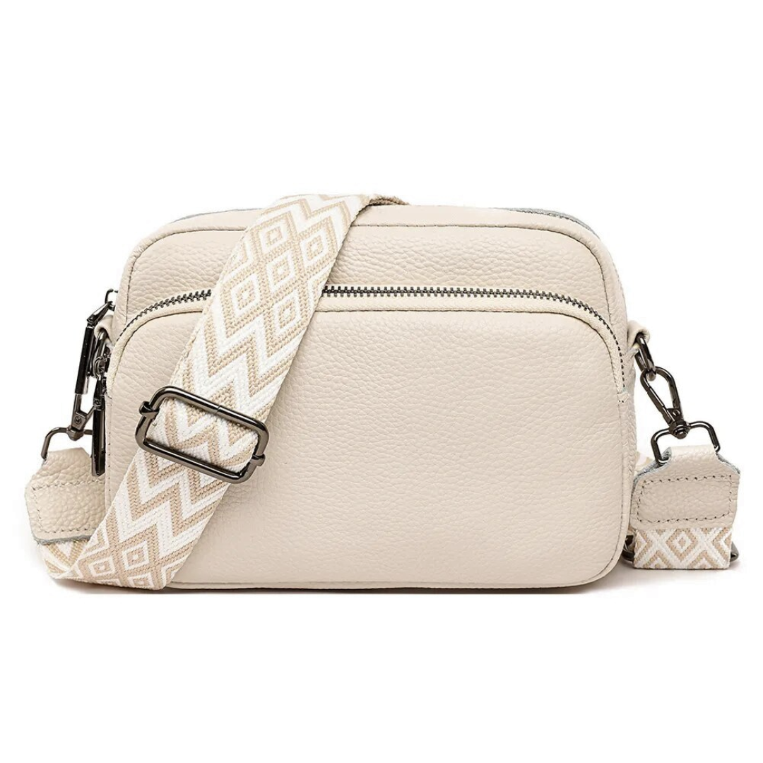 Luxe echt leren messenger tas voor vrouwen, ideaal als schoudertas.