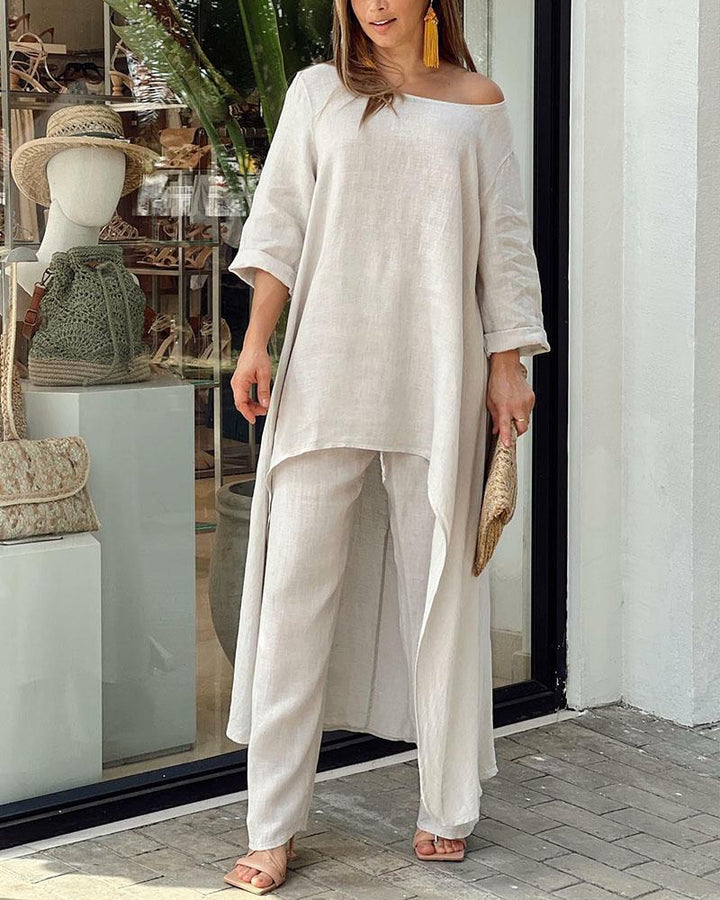 Veelzijdige dames vrijetijdsset voor ultiem comfort en stijl. Ideale modieuze kleding voor de zomer.